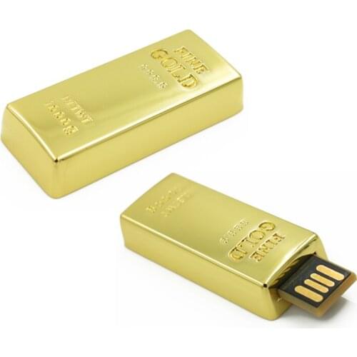 Usb flash drive Full Capacity Waterproof Super Bullion 16GB Gold bar USB 2.0 flash pen drive memory stick 32GB 64GB memory disk