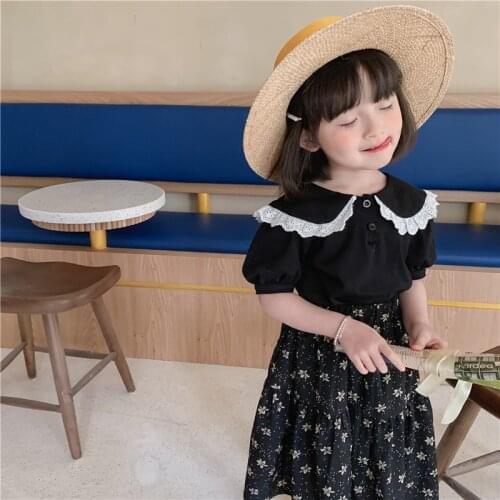 Girl Set Smmer Children Black Red Tops+Long Skirts Outfits Toddler Kids Clothing Set 2021 Baby Girl Clothes Baby Toddler Sets