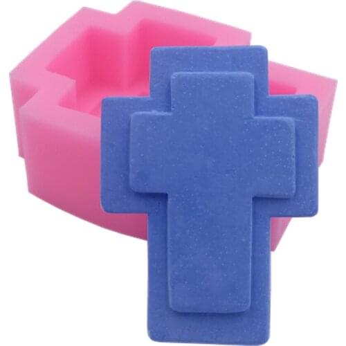 Cross Design Soft Silicone Soap Mold for Handmade Soap Making Food Grade Cake Chocolate Molds