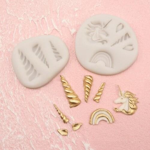 Mini Nnicorn Silicone Molds Fondant Cakes Decorating Tools Silicone Molds Sugarcrafts Chocolate Baking Tools Cakes Gumpaste Form