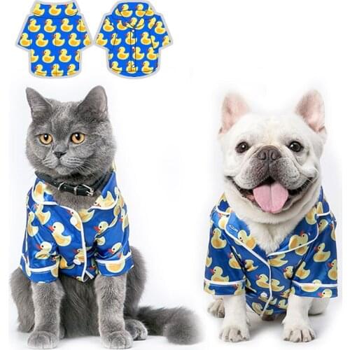 Fashion Dog Pajamas Cool Dog Shirts for Small Dogs Duck Pattern Puppy Clothes for French Bulldog Soft Cat Clothes Dropshipping