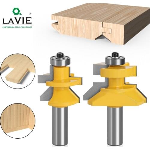LAVIE 2pcs 12mm 1/2 Shank 120 Degree Router Bit Milling Cutter Frame Groove Tenon Woodworking Engraving Wood Milling Set 03004