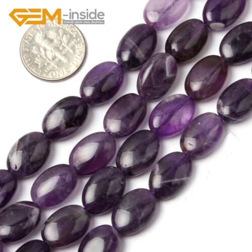 12x16mm 10x14mm 13x18mm Oval Shape Natural Purple Amethysts Gem Stone Loose Beads For Jewelry Making 15" Strand DIY Gifts