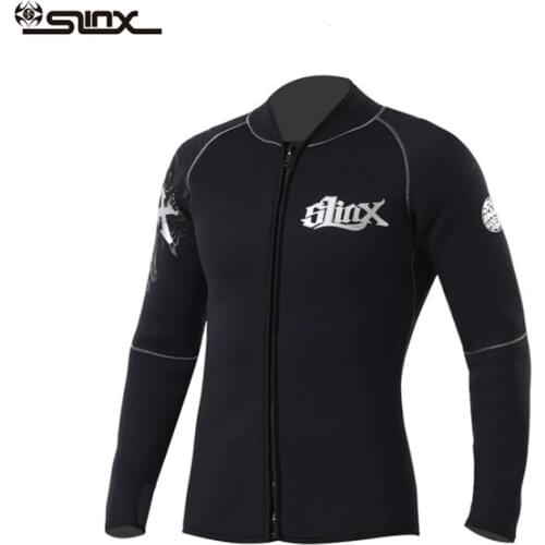 5MM Neoprene Wetsuit Men Diving Jacket Long Sleeve Snorkeling Coat Male Surfing Winter Jacket Fishing Thermal Swimwear Front Zip