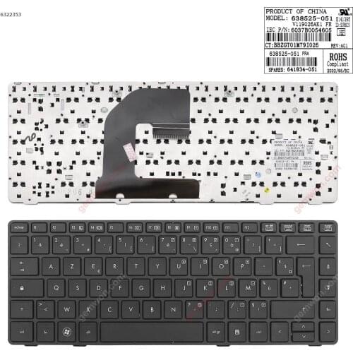 New FR Laptop Keyboard for HP EliteBook 6460B 8460P BLACK FRAME Without Pionting Stick