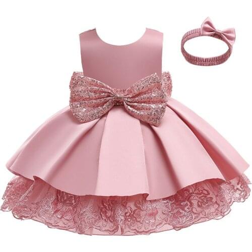 KEAIYOUHUO 2022 New Children Dresses Bowknot Casual Dress Kids Dresses For Girls Westurn Style Formal Dresses Send Headdress 3Y