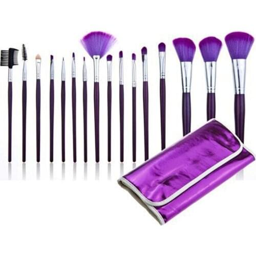 Wholesale Excellent 16pcs Purple Makeup Brushes 16 pcs Makeup Cosmetic Brushes Kit Foundation Powder Eyeshadow Brush 100sets/lot