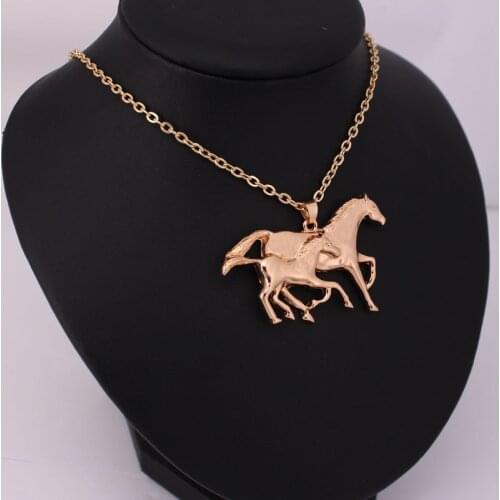 Hzew Mother and child horse pendant necklace horse necklaces
