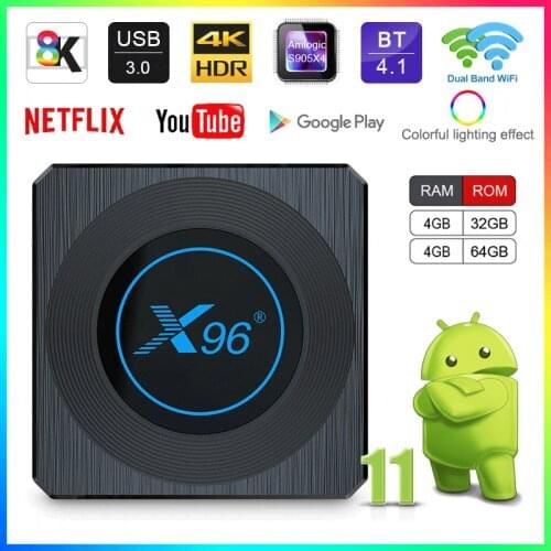 X96 X4 Smart TV Box Android 11 TV Box Amlogic S905X4 4G 32GB 64GB Media Player 2.4G 5G Wifi 1000M Set top TV BOX PK X96 MAX PLUS
