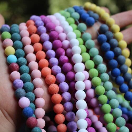 15.5" 8mm Matt Mountain Stone beads Multi-color Fashion Beads For jewelry making Wholesale and Retail