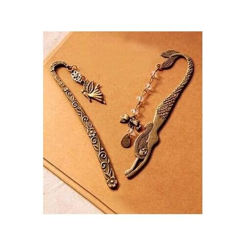 Retro Alloy Metal Bookmark Mermaid Beaded Or Angels Butterfly Fashion Vintage Bookmark