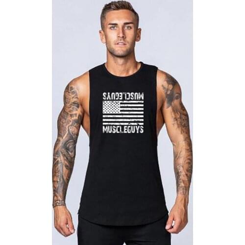 Workout Sportswear Fashion Stringer Clothing Vest Bodybuilding Singlets Gym Cotton Fitness Mens Tank Top Muscle Sleeveless Shirt