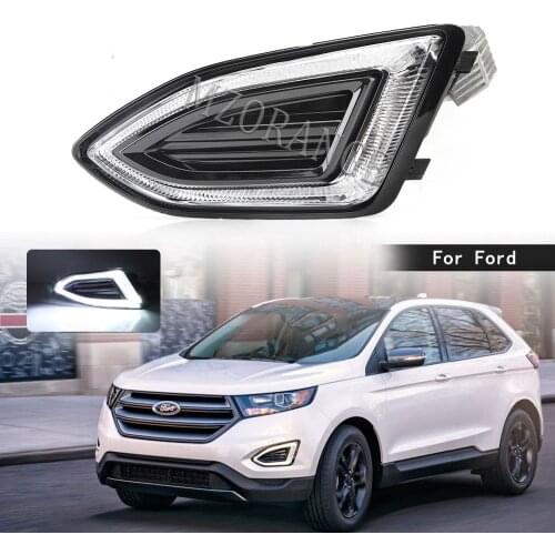 LED Fog Light Assy drl for Ford Edge 2015-2018 foglights headlights cover frame grille daylights car accessories US model
