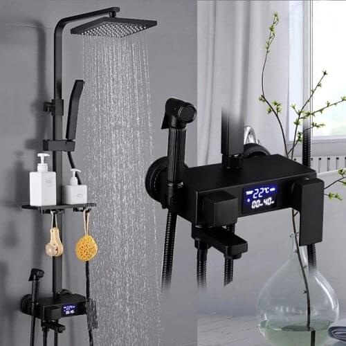 Thermostatic Digital Display Shower Faucet Set Shower Mxer Crane Rain Shower Bath Faucet Bathtub Shower Mixer Taps Bidet Faucet
