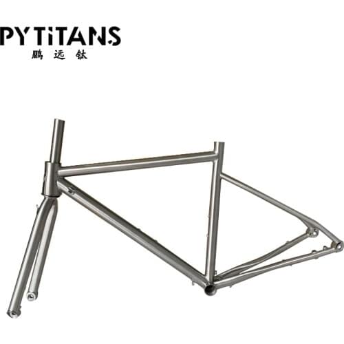 PYTITANS Brand Titanium Alloy Bike Frame with Tapered Head Tube Flat Mount Disc Brake Intrnal Cable with Customized Logo