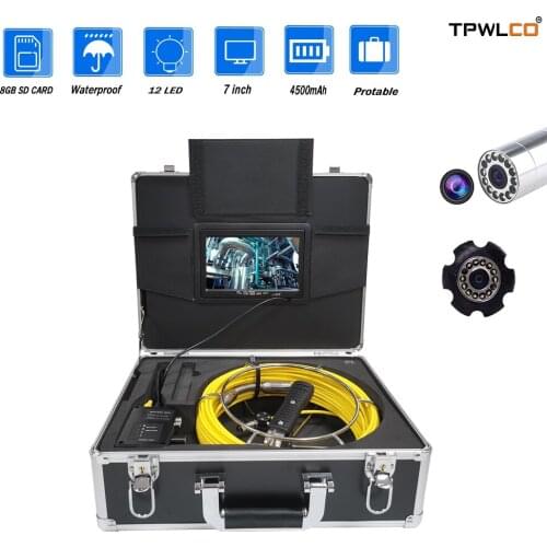 Pipe Sewer Industrial Inspection Video Camera IP68 Waterproof 20/30/40/50m Fiber Glass Cable Drain Endoscope System 1000TVL