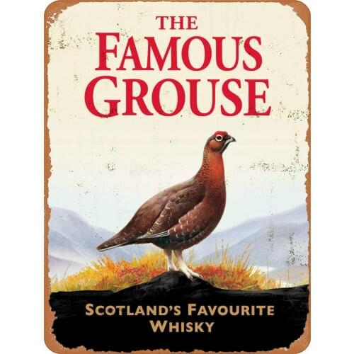 The Famous Grouse - 8 x 12 Tin Sign Vintage Novelty Funny Iron Painting Metal Plate