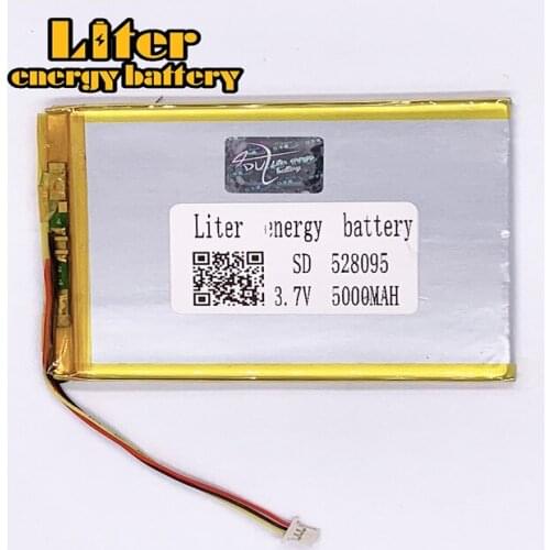 1.0mm - 3P plug 528095 5000mah 3.7V 7 inch 8 inch tablet pc for lithium polymer battery