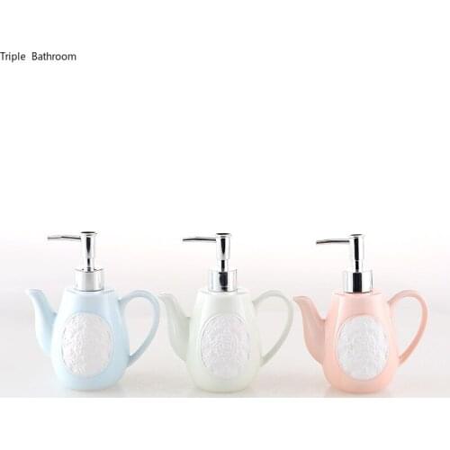 Bathroom Shower Gel Shampoo Bottles Creative Ceramic Home Hand Sanitzer Holder Liquid Soap Dispenser Empty Pump Bottles
