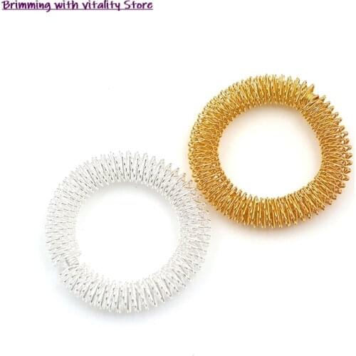 1 Pieces Wrists Relaxation Massager Ring Hand Acupuncture Bracelet Metal Massage Ring for Men Women Health Care