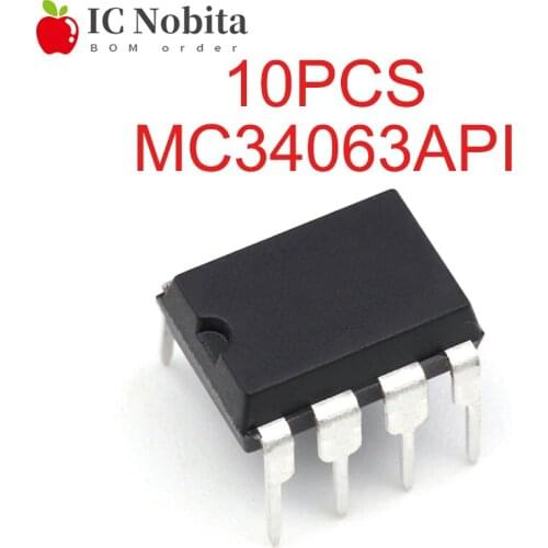 10PCS MC34063API MC34063 34063AP1 DIP-8 In-line Switching Regulator New