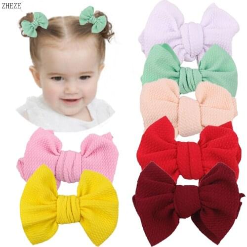 1Pair New Trendy 4.5'' Big Waffles Hair Clips for Girls DIY Handmade Fashion Barrettes Spring Summer Children Hairpins Hair Bow
