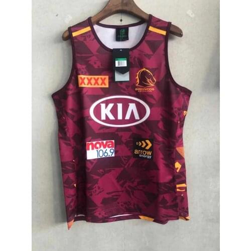 2021 Brisbane Broncos Rugby Training Singlet JERSEY Shirt Size S-3XL