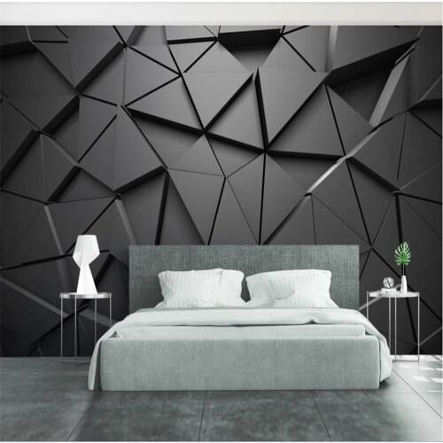 XUE SU Custom wallpaper 3D solid geometric abstract gray triangle background interior decoration 8D mural