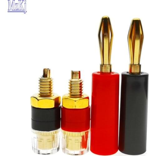8PCS Hot New Gold Plated Brass Terminal For 4MM Banana Plug Jack CD Audio Speaker Binding Post Cable Amplifier Thread 31MM
