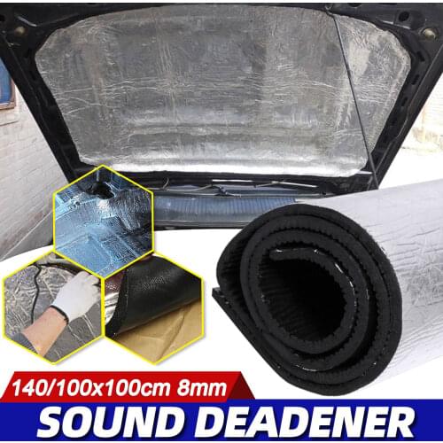 8mm 100/140cmx100cm Car Sound Deadening Pad Heat Insulation Mat Noise Proofing Sound Deadener Hood Engine Firewall