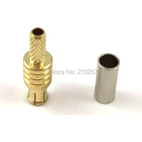 Free Shipping 1pcs Goldplated Straight RF Connector MCX Crimp Plug Male Adapter for LMR100 RG174 RG316