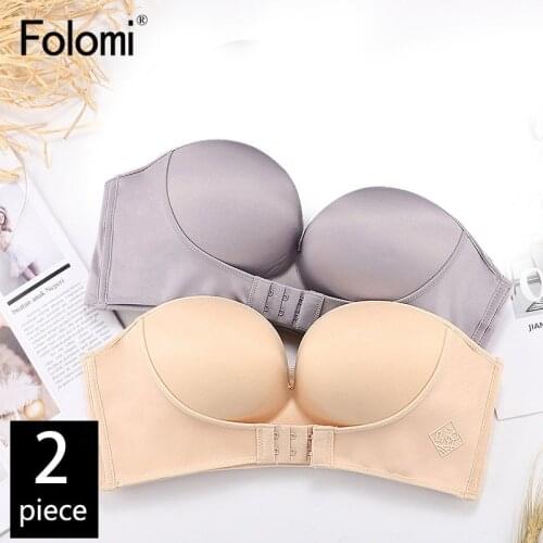 Front Closure Sexy Push Up Strapless Bras for Women Invisible Bra Underwear Brassiere Seamless Bralette ABC Cup