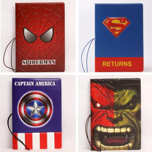 Disney Marvel Spiderman Passport Cover Hulk Iron Man Cartoon 3D Wallet Boys Girls Passport Case Portable ID Address Card Holder