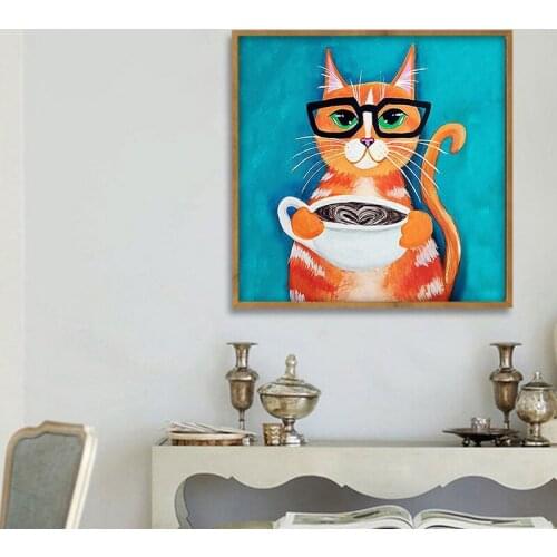 DIY digital painting big cat illustration animal painting art decorative painting adult hand-painted decompression
