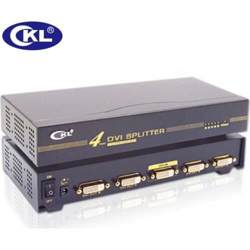 CKL High-quality Black 1 x 4 4 Port DVI Splitter Multi-function Support HDCP DDC DDC2 DDC2B 1920*1080 Rackmount Metal DVI-94E
