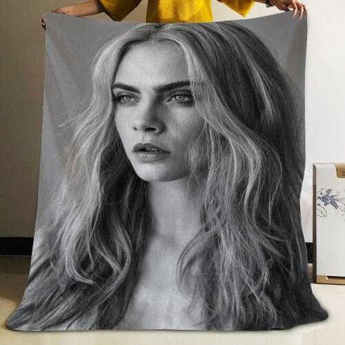 Musife Custom Cara Delevingne Flannel Blanket Design Your own Blanket Flannel Blankets for Sofa DIY Dropshipping