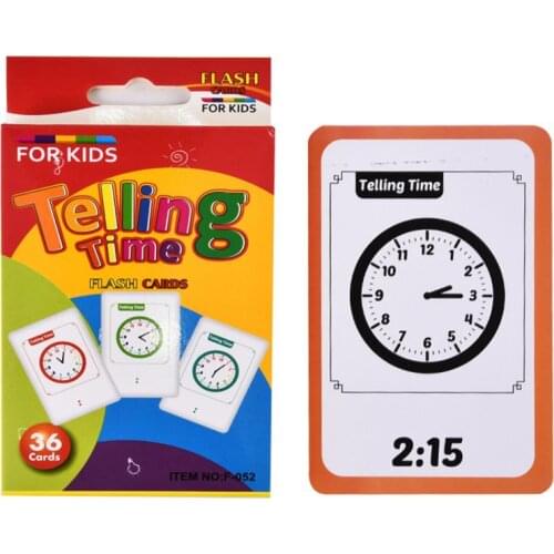 Telling Time Flash Cards Montessori Toy for Children Kids Early Preschool Learing Time Teaching Aids
