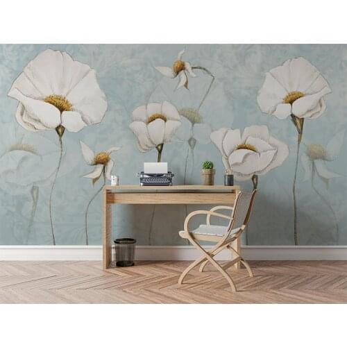 Customizable light color flower picture background wall painting modern study room living room bedroom decoration photo painting