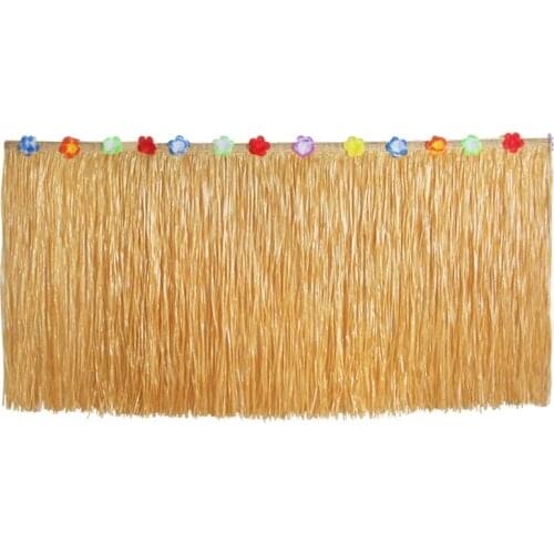 Hawaiian table skirt DIY 75cm Plastic Luau Flower Grass Skirt Beach Wedding/Party Garden Decoration Hibiscus Tablecloth