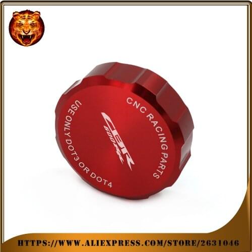 Front Brake Master Cylinder Fluid Reservoir Cover Cap For HONDA CBR600RR CBR 600RR Motorcycle Accessories With Logo CNC Red 2017