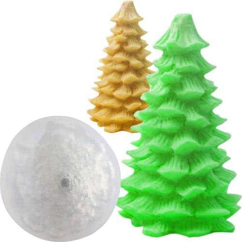 Creative 3D Christmas Tree Silicone Candle Mold DIY Merry Christmas Decorative Candle Tool Handmade Soap Maker Bougie Mould