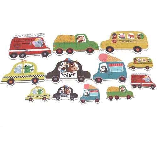 Creative Hot Sell Kids Toy Animal Puzzles Cute Cartoon Wooden Puzzle For 3 Years Old Kids Montessori Materials Sensorial