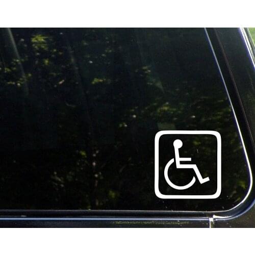 Handicap Logo - 4inches x 4inches - Vinyl Die Cut Decal/ Sticker For Windows