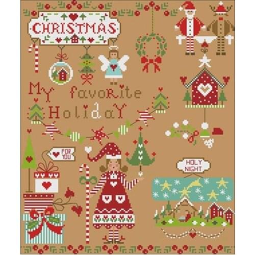 I like Christmas holidays patterns Counted Cross Stitch 11CT 14CT DIY Cross Stitch Kits Embroidery Needlework Sets home decor