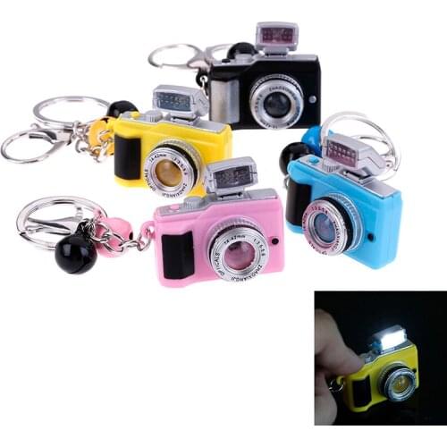 NEW Creative Camera Toy Led Keychains With Sound LED Flashlight Key Chain Funny Toy