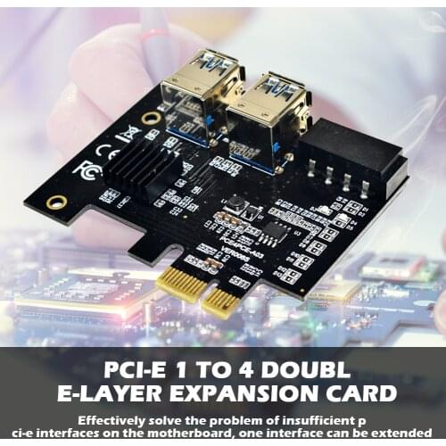 PCI-E to PCIe Adapter PCI-Express 1x to 16x Mining Riser Card 1 to 4 USB 3.0 Multiplier for BTC Miner Bitcoin MIning