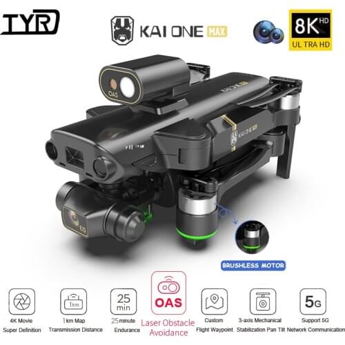 TYRC KAI ONE MAX GPS Professional 8K HD Dual Camera Drone 3 Axis PTZ Camera Brushless Obstacle Avoidance RC Foldable Quadcopter