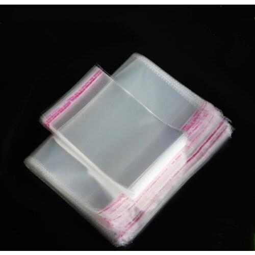 200Pcs Transparent Plastic OPP Bag Jewelry Packaging Self-adhesive Bag Household Confectionery Food Storage Supplies