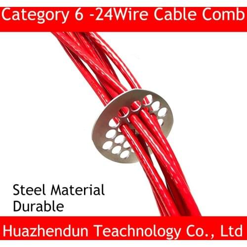 Steel Category 6 Network Cable Comb Machine Wire Harness Arrangement Tidy tools for Computer room 24 Wires Metal Cable Organizer