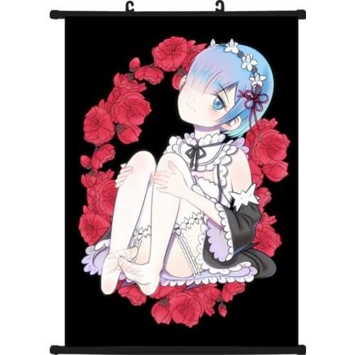 Re zero kara hajimeru isekai seikatsu Rem fabric Wall Scroll Poster Home decor 60x40cm Manga Anime posters